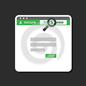 HTTPS Protocol in a Web Browser Window - Safe and Secure Browsing