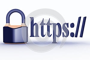 HTTPS secure connection sign in browser address. photo