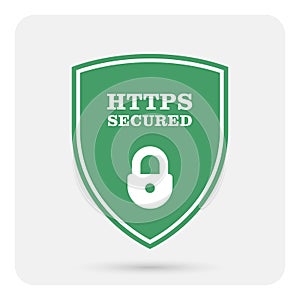 Https secure website - Ssl certificate shield with padlock photo