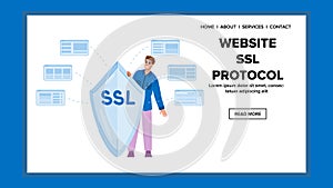 https website ssl protocol vector