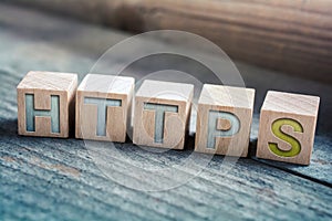 HTTPS Written On Wooden Blocks On A Floor - Secure Internet Concept