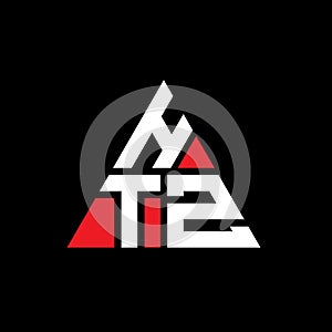HTZ triangle letter logo design with triangle shape. HTZ triangle logo design monogram. HTZ triangle vector logo template with red