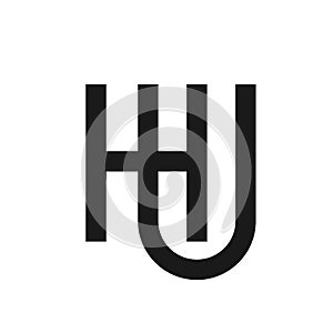 HU Letter bold style logo template.