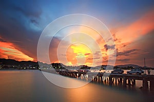 Hua Hin beach in twilight time