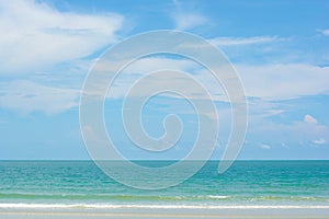 Hua-Hin sea with soft wave and sky photo