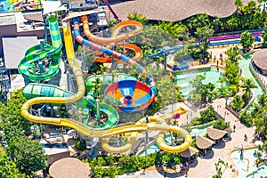 HUa hin, Thailand 30 April 2019 - Vana nava is the popular water park in hua hin city