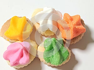 Hua suk, Ploy candy, an ancient Thai dessert, beautiful color, nice to eat. photo