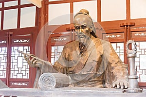 Hua Tuo Statue at Huazu Temple. a famous historic site in Bozhou, Anhui, China.