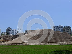 Huaca Huallamarca pyramid in San Isidro district, Lima