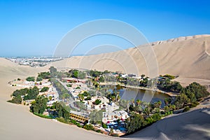 Huacachina with Ica in the Background photo