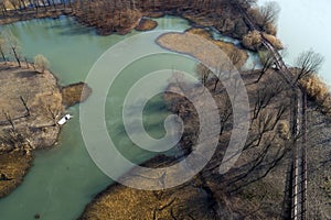 Huai `an, jiangsu province, China: the ancient Yellow River wetland park looks like an oil painting