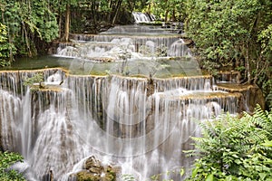 Huai Mae Kamin Waterfall in Kanchanaburi,Thailand