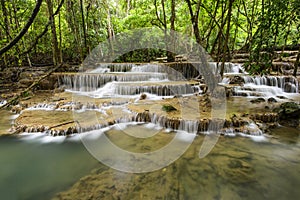 Huai Mae Kamin Waterfall in Kanchanaburi,Thailand