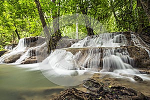 Huai Mae Kamin Waterfall in Kanchanaburi,Thailand