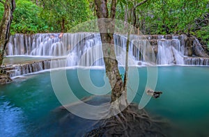 Huai Mae Kamin waterfall Srinakarin Dam in Kanchanaburi, Thailand