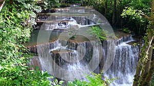 Huai Mae Kamin waterfallFourth level Srinakarin Dam in Kanchanaburi, Thailand.