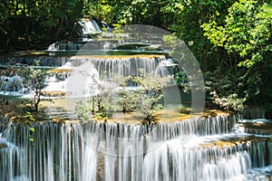 Huai mae khamin waterfall in kanchanaburi thailand