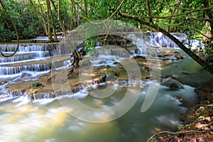 Huai Mae Khamin Waterfall Khuean Srinagarindra National Park Kanchanaburi,Thailand
