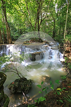 Huai Mae Khamin Waterfall Khuean Srinagarindra National Park Kanchanaburi,Thailand