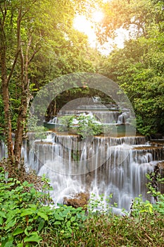 Huai Mae Khamin Waterfall tier 4, Khuean Srinagarindra National Park, Kanchanaburi, Thailand