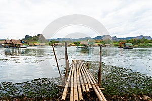 Huai Muang, Thailand lake with boat house the place of relax