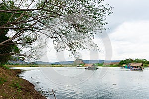 Huai Muang, Thailand lake with boat house the place of relax