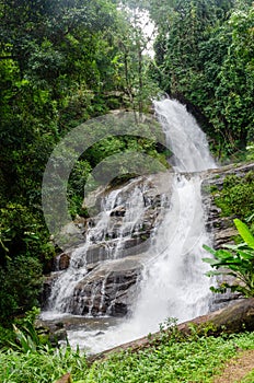HUAI SAI LUEANG waterfall in the rainforest of Mae Chaem, Chiang Mai, Thailand