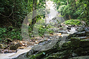 Huai-To Waterfall in famous Krabi seaside town, Thailand.