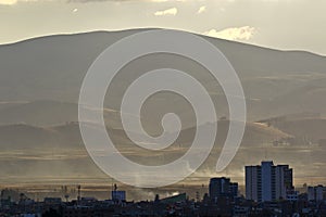 Huancayo ciudad al atardecer photo