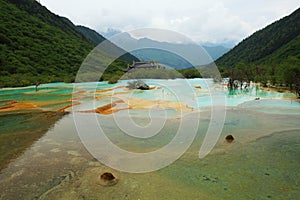 Huanglong five color pond photo