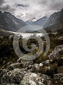 Huascaran Lake And Rocks