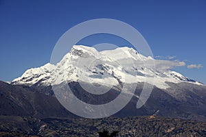 Huascaran snowcapped peak Andes Huaraz Peru