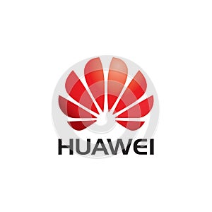 Huawei logo editorial illustrative on white background
