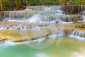 Huay Mae Kamin Waterfall in Kanchanaburi province