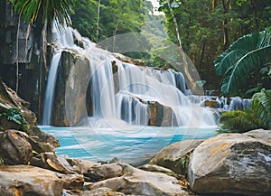 Huay Mae Kamin waterfall in Kanchanaburi, Thailand