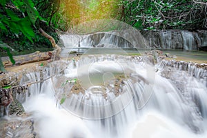 Huay Mae Kamin Waterfall , Srinakarin Dam National Park , Kanchanaburi province,Thailand