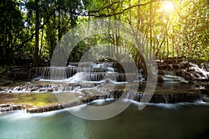 Huay Mae Khamin 4th waterfall in Kanchanaburi, Thailand