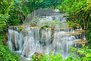 Huay Mae Khamin waterfall, famous natural tourist attraction in