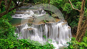 Huay Mae Khamin waterfall, one of the most beautiful waterfall in Thailand