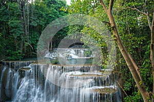 Huay Mea Kamin waterfall, Located Kanchanaburi Province