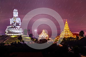 Huay Pla Kang temple the pagoda in Chinese style , Chiangrai ,Thailand