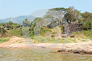 Huay Xai, Laos - Mar 03 2015: Slow boat cruise on the Mekong Riv