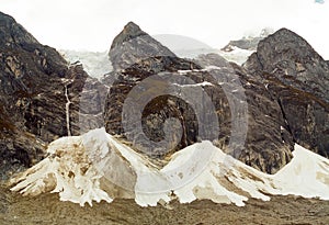 Huayhuash Trek Snow Slide, Peru