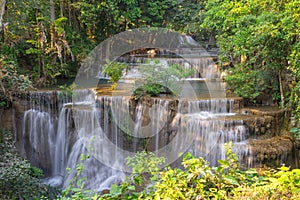 Huaymaekamin Waterfall in Kanchanaburi, Thailand