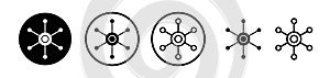 Hub icon vector set on white background