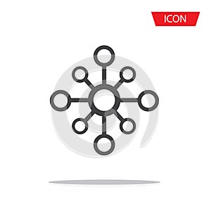 Hub network connection icon vector isolated on background
