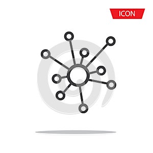 Hub network connection icon vector isolated on background