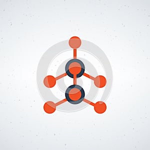 Hub network connection, team structure, social networking, molecular structure, organization hierarchy. Stock vector