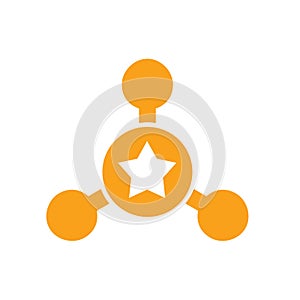 Hub and Star Logo Design, Connection Icon Concept