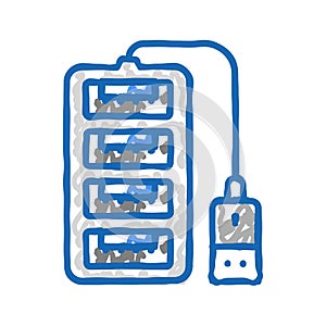 hub usb icon doodle illustration
